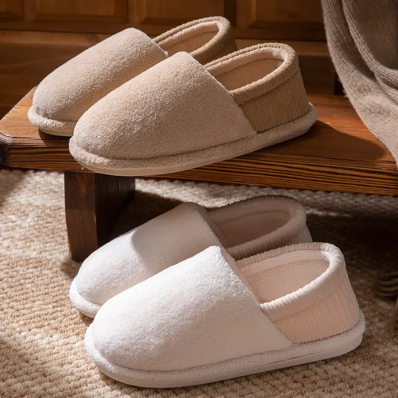 Cotton Slippers for Women, Autumn and Winter Indoor Home Plush Warm Soft-Soled Non-Slip Couple Floor Cotton Slippers for Men in Winter - Image 6