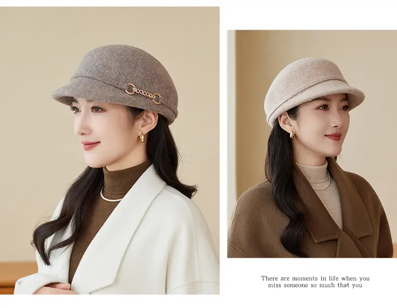 Autumn Winter Wool Felt Chain Hat for Women — feature 10