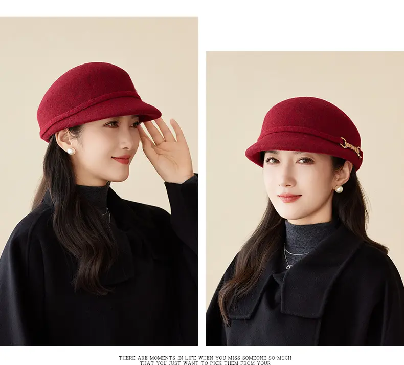Autumn Winter Wool Felt Chain Hat for Women — feature 13