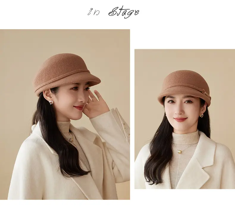 Autumn Winter Wool Felt Chain Hat for Women — feature 18