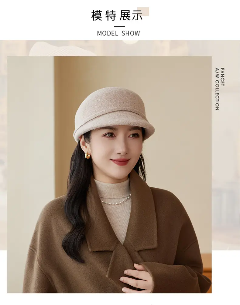 Autumn Winter Wool Felt Chain Hat for Women — feature 8