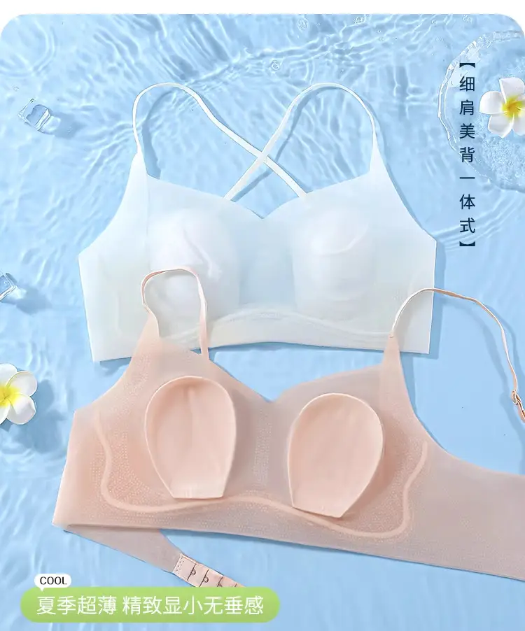 Rabbit Ear Cup Soft Support Seamless Bra for Women, Thin and Simple, Soft Without Underwire, Jelly Strip, Large U-Shaped Beautiful Back Bra — feature 18