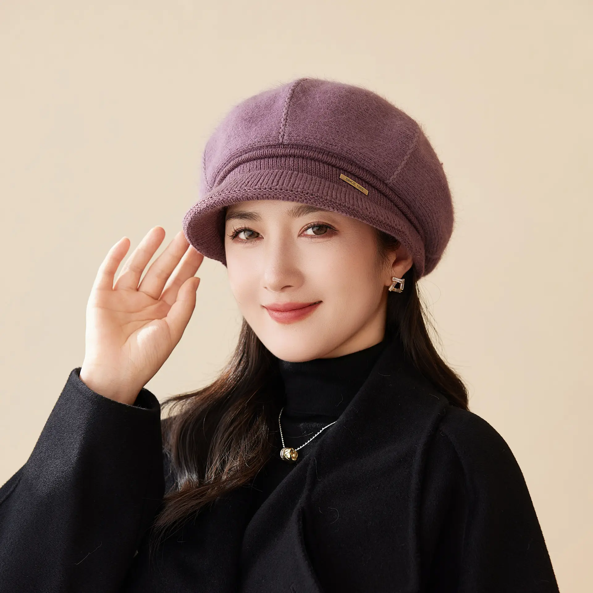 Korean Style Knitted Peaked Cap for Women - Image 8