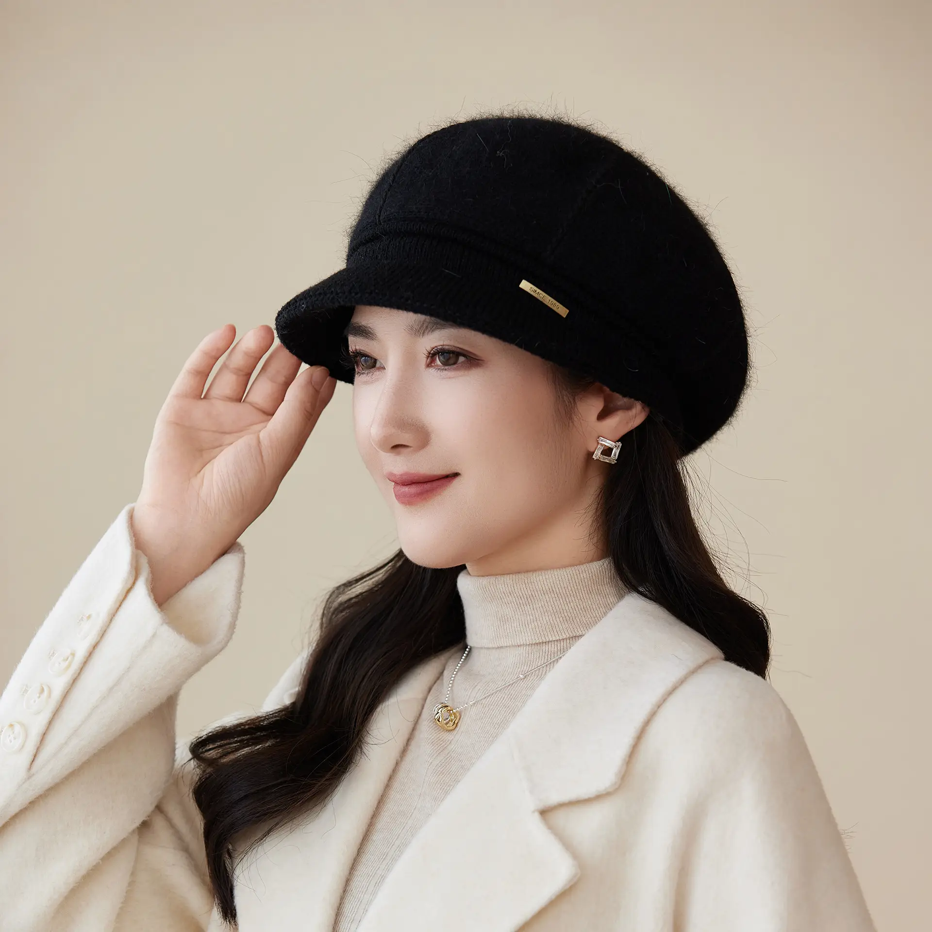 Korean Style Knitted Peaked Cap for Women - Image 11