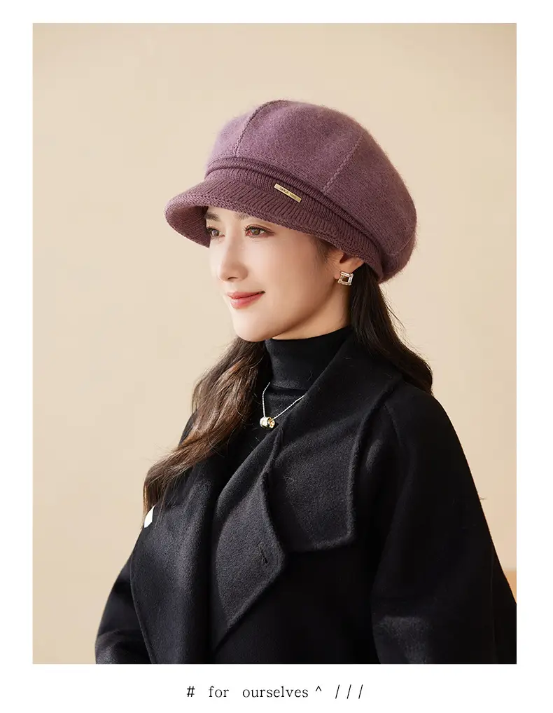 Korean Style Knitted Peaked Cap for Women — feature 12