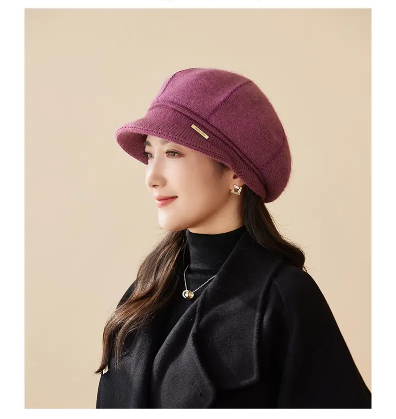 Korean Style Knitted Peaked Cap for Women — feature 14