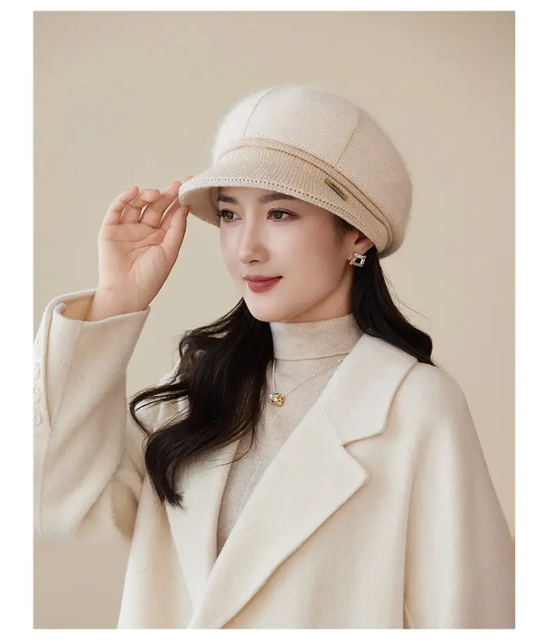 Korean Style Knitted Peaked Cap for Women — feature 19