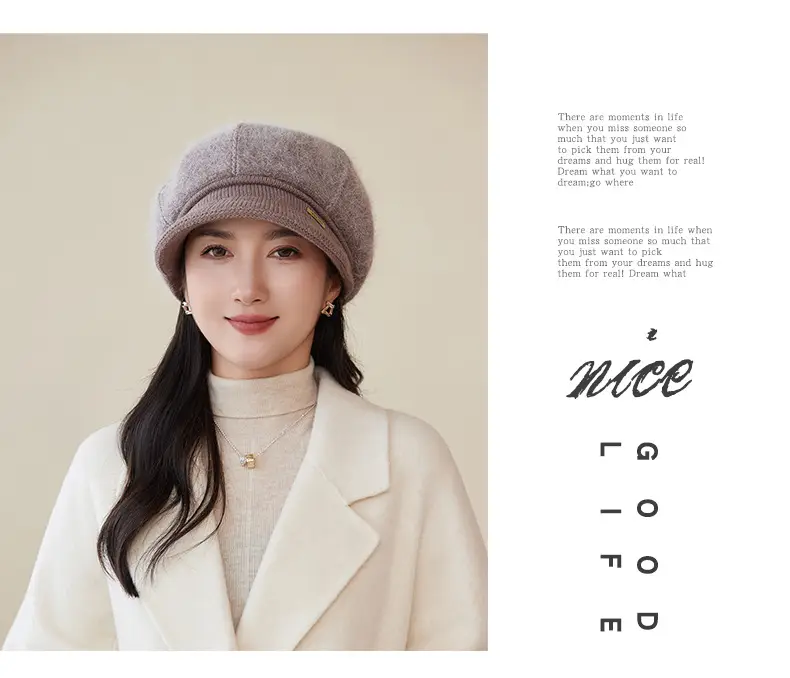 Korean Style Knitted Peaked Cap for Women — feature 20