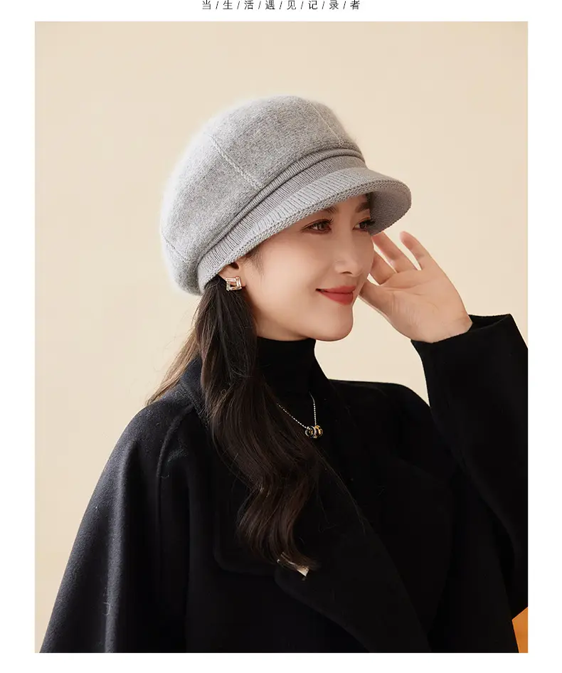 Korean Style Knitted Peaked Cap for Women — feature 9
