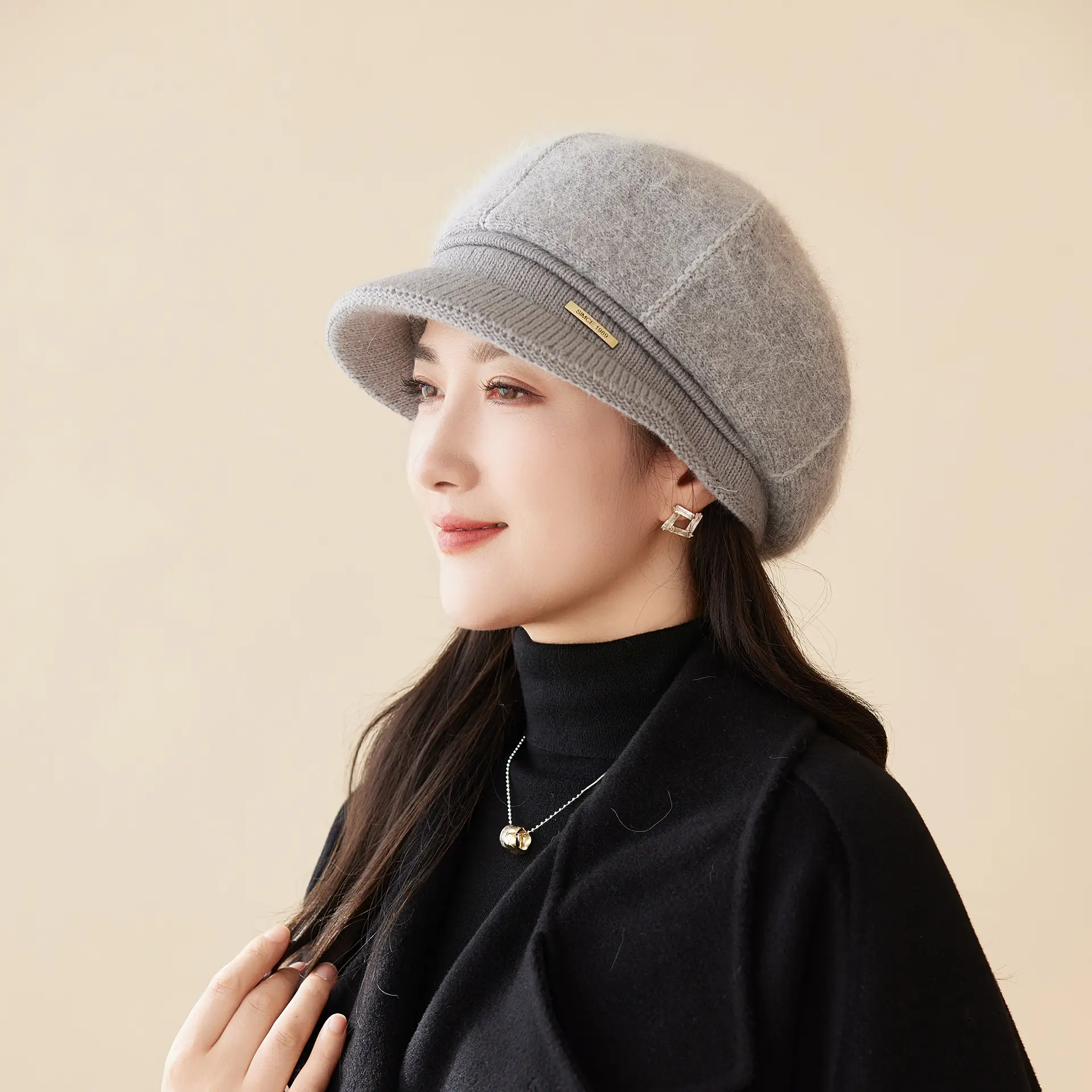 Korean Style Knitted Peaked Cap for Women - Image 2