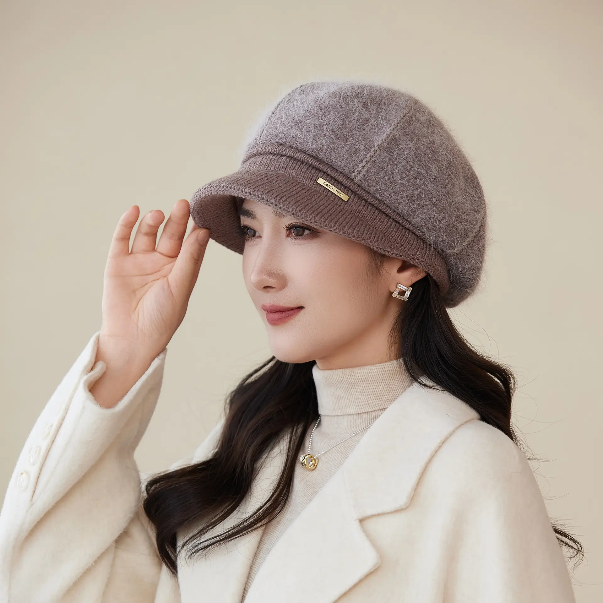 Korean Style Knitted Peaked Cap for Women - Image 3