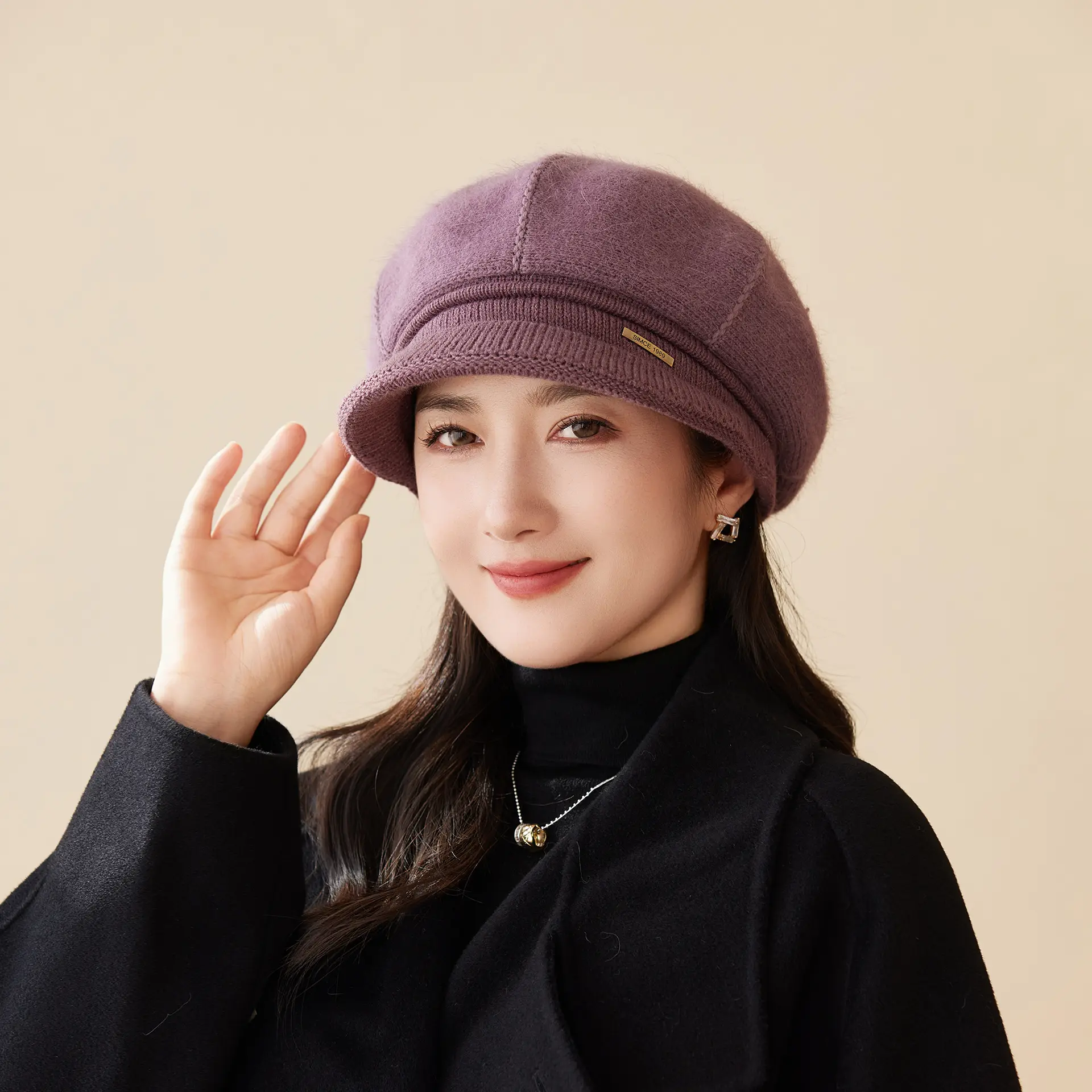 Korean Style Knitted Peaked Cap for Women - Image 5