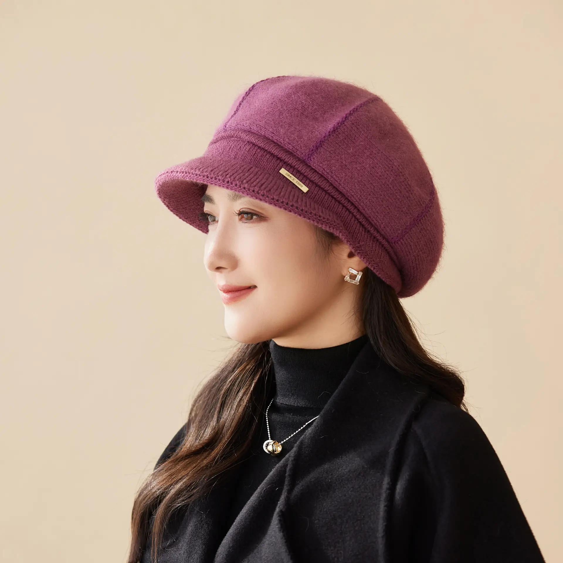Korean Style Knitted Peaked Cap for Women - Image 6