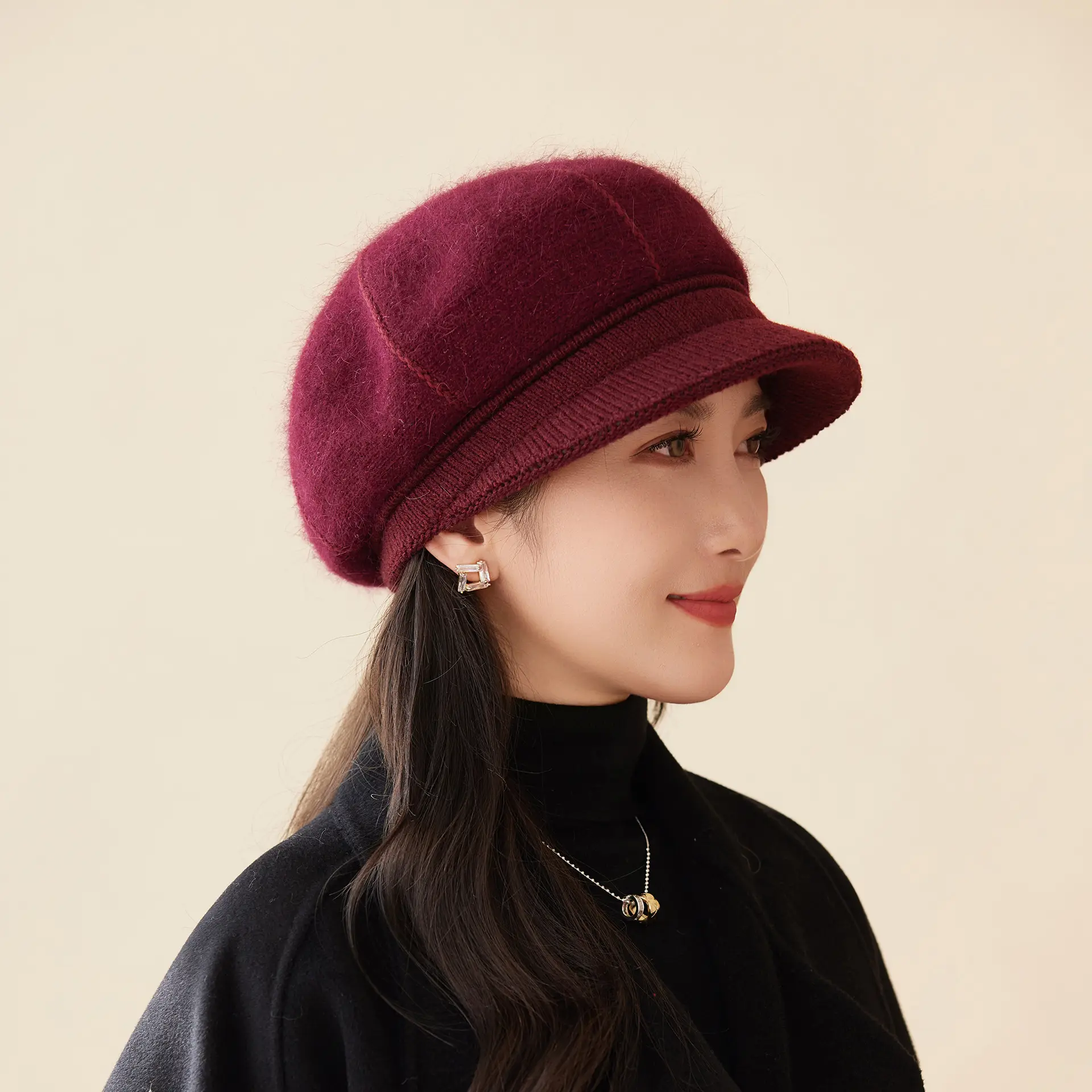 Korean Style Knitted Peaked Cap for Women - Image 7
