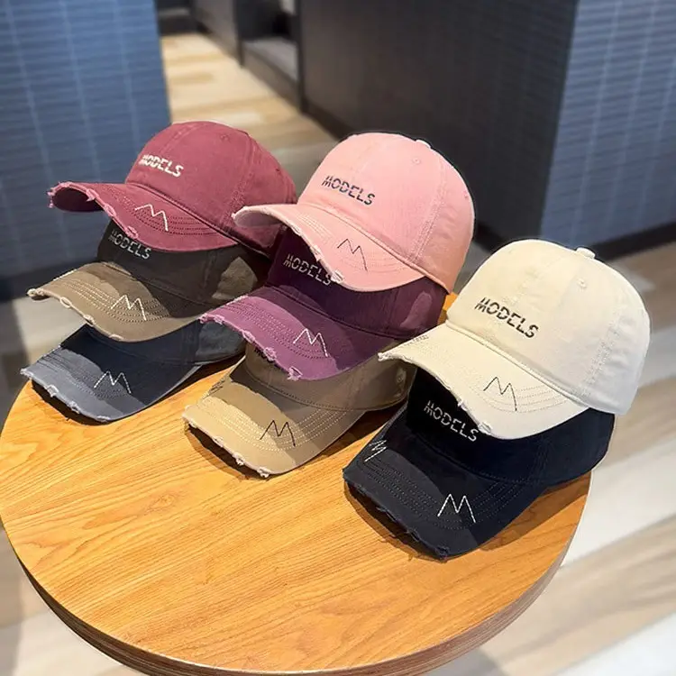 Korean Style Purple Baseball Caps with Embroidered M