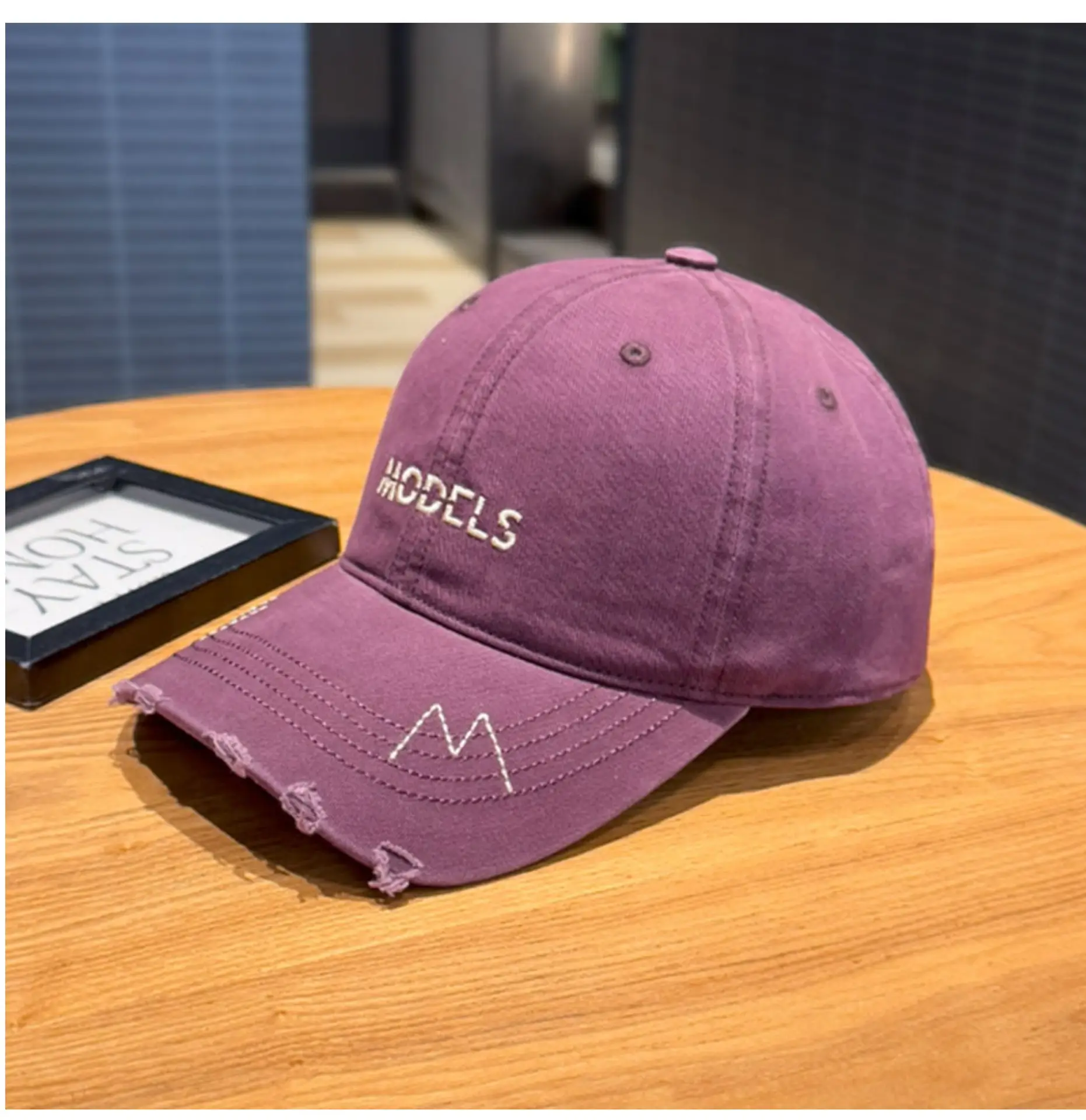 Korean Style Purple Baseball Caps with Embroidered M — feature 12