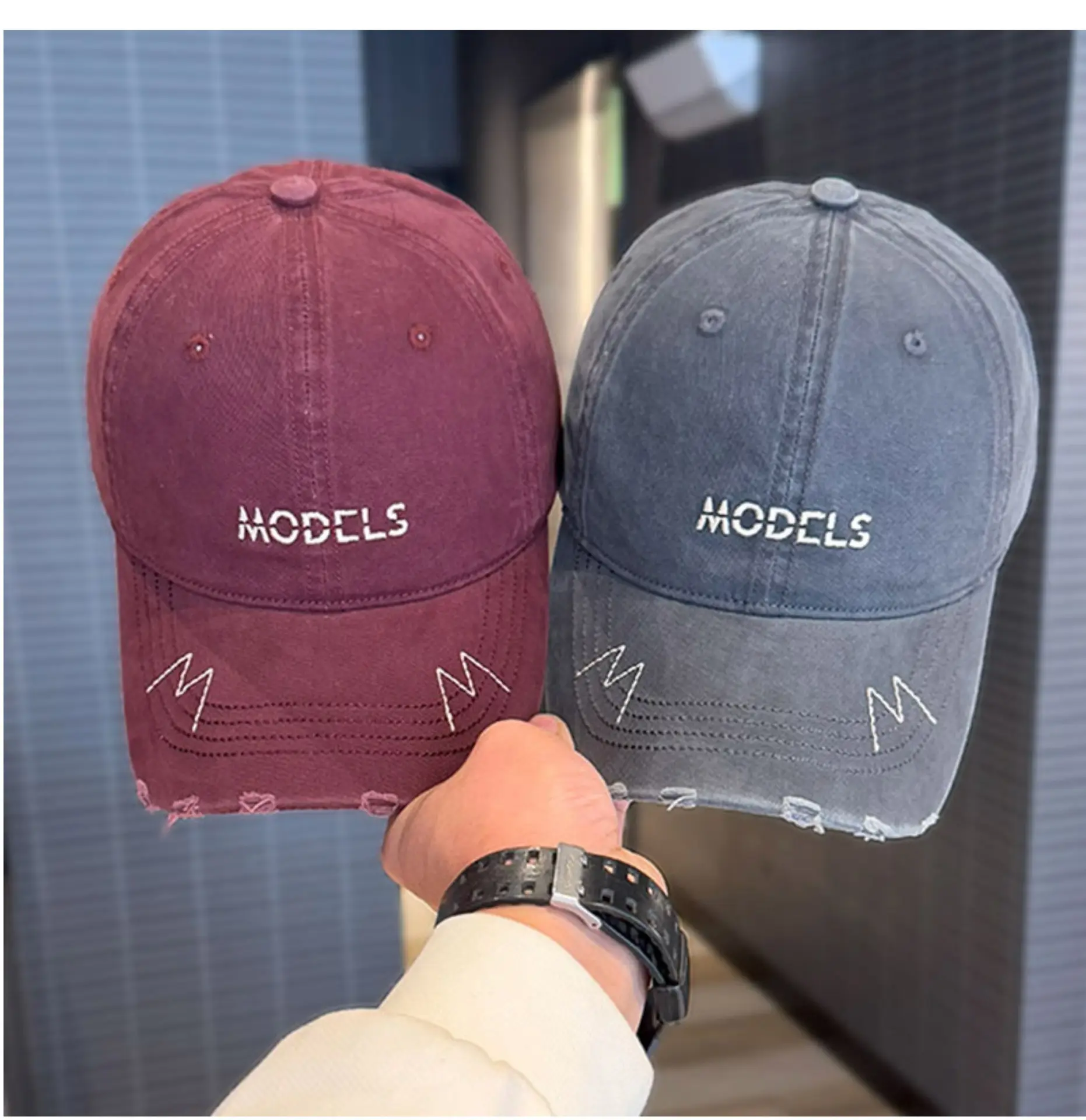 Korean Style Purple Baseball Caps with Embroidered M — feature 7