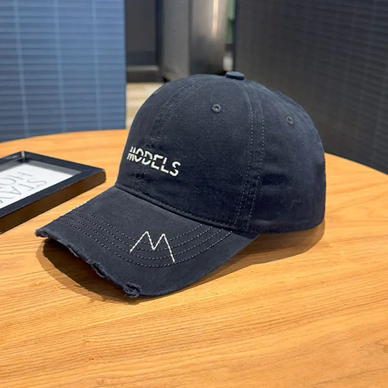 Korean Style Purple Baseball Caps with Embroidered M
