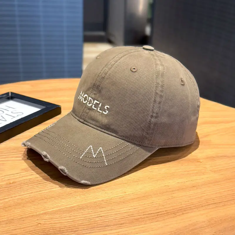 Korean Style Purple Baseball Caps with Embroidered M