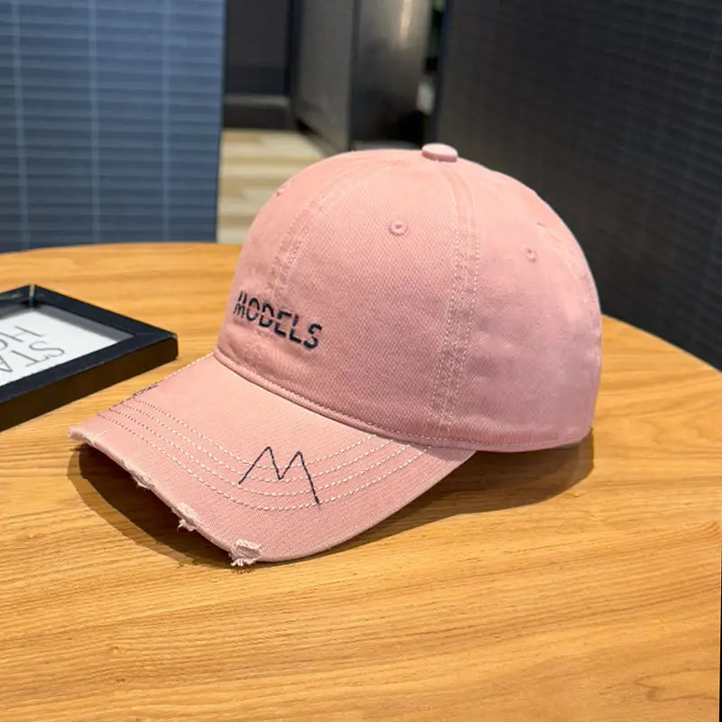 Korean Style Purple Baseball Caps with Embroidered M