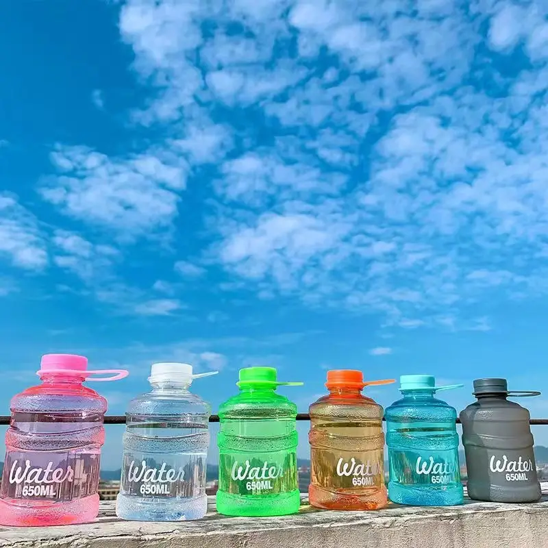 Colorful Simple Water Cup, High-Looking, Large-Capacity Ton Bucket Cup, Portable Plastic Cup, Portable Milk Tea Kettle