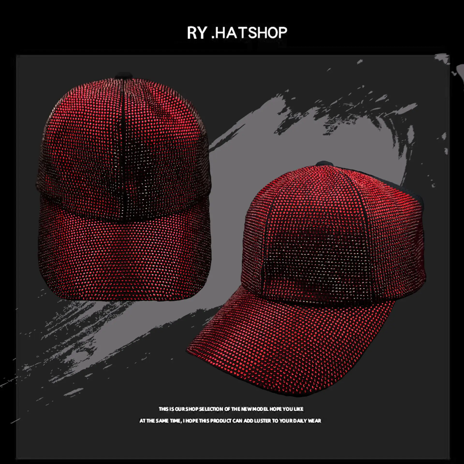 Diamond Encrusted Baseball Cap with Open Top Sunshade - Image 5