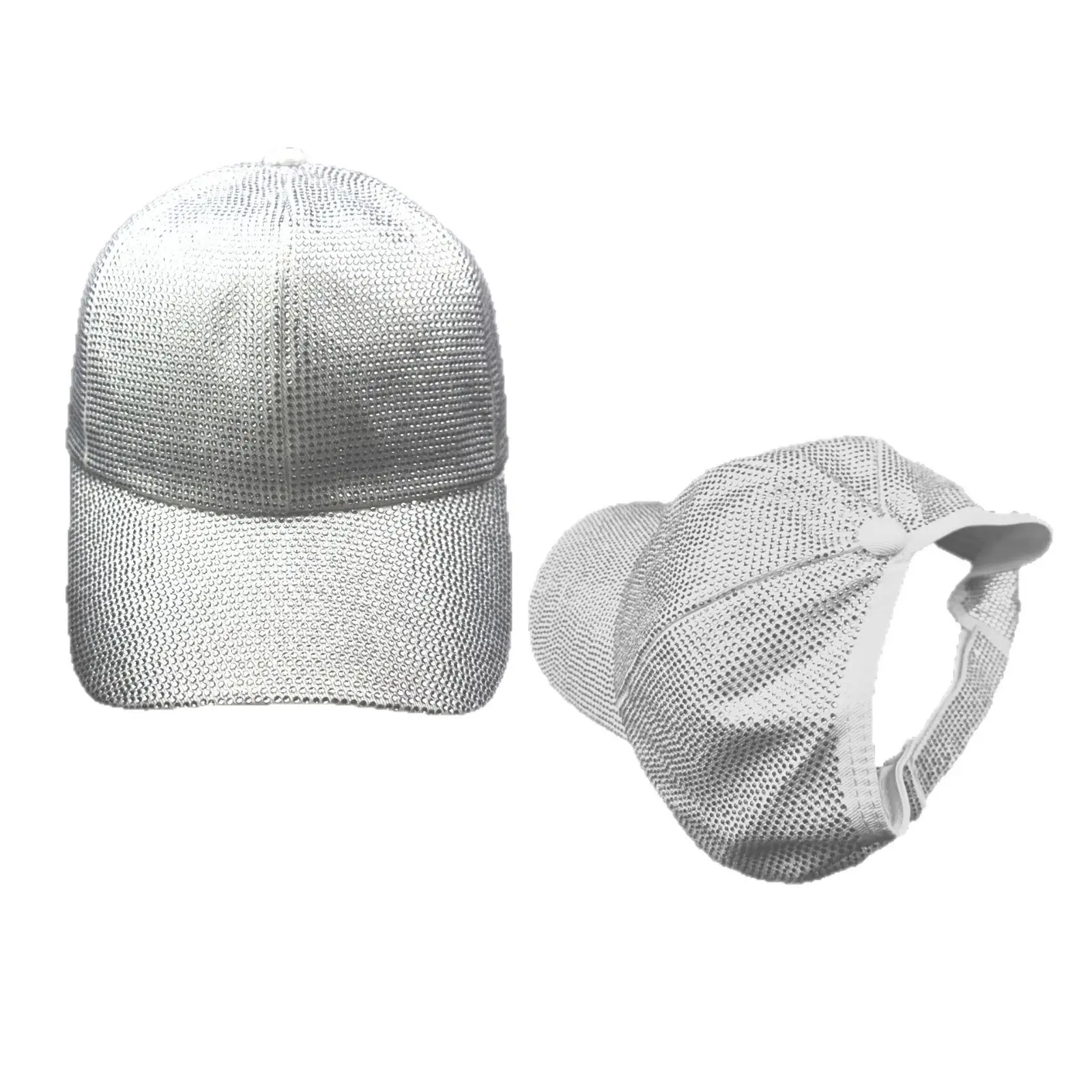 Diamond Encrusted Baseball Cap with Open Top Sunshade - Image 9