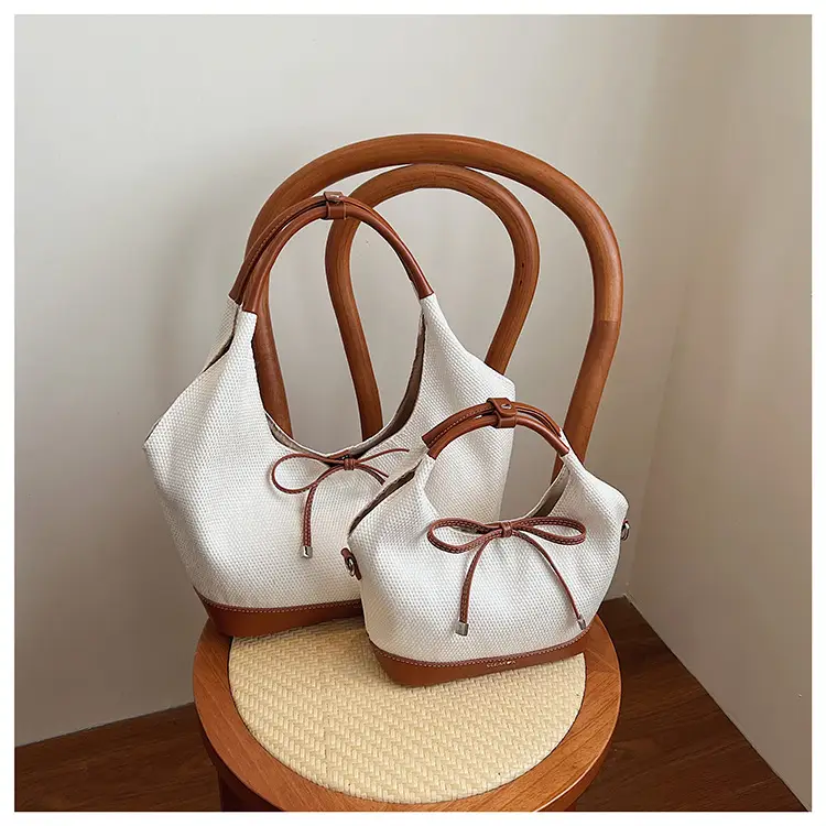 Cross-Border Canvas Vegetable Basket Bag Women Large Capacity 2025 New Summer Niche Single Shoulder Armpit Bag Commuter Tote Bag — feature 11