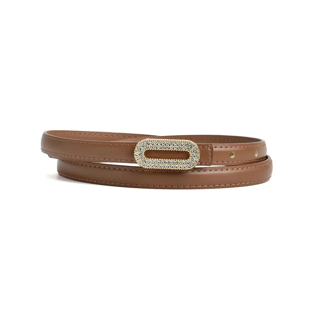 Women's Black Rhinestone Belt with Gold Buckle - Image 6