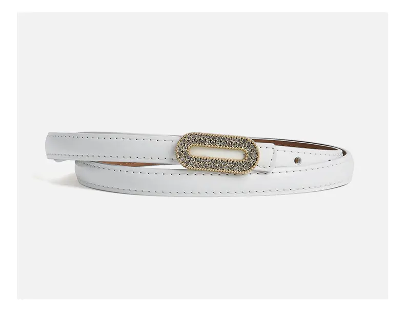 Women's Black Rhinestone Belt with Gold Buckle — feature 12