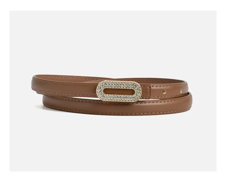 Women's Black Rhinestone Belt with Gold Buckle — feature 9
