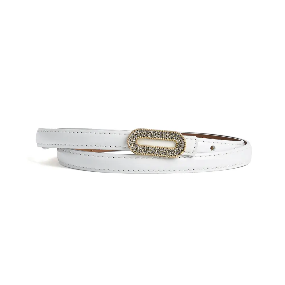Women's Black Rhinestone Belt with Gold Buckle - Image 3