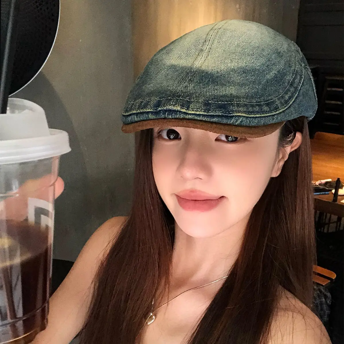 Vintage Washed Denim Forward Cap for Women - Image 5