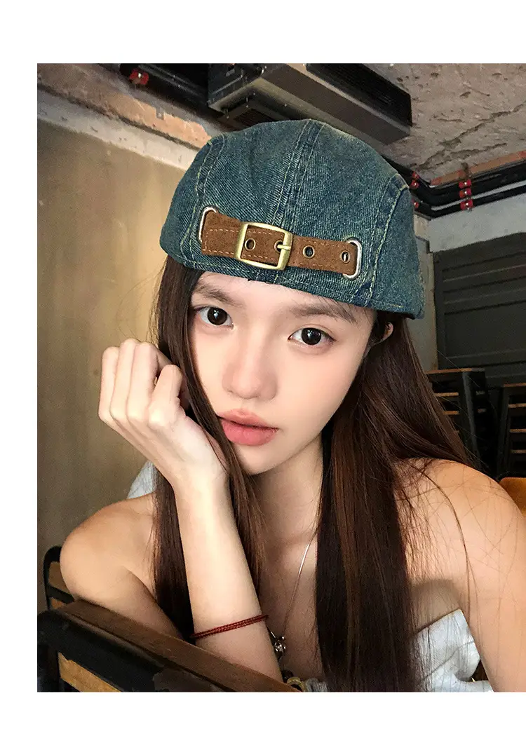 Vintage Washed Denim Forward Cap for Women — feature 2