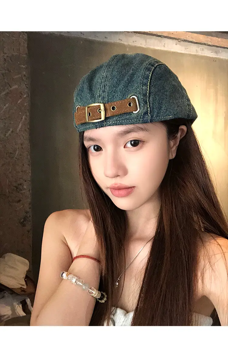 Vintage Washed Denim Forward Cap for Women — feature 9