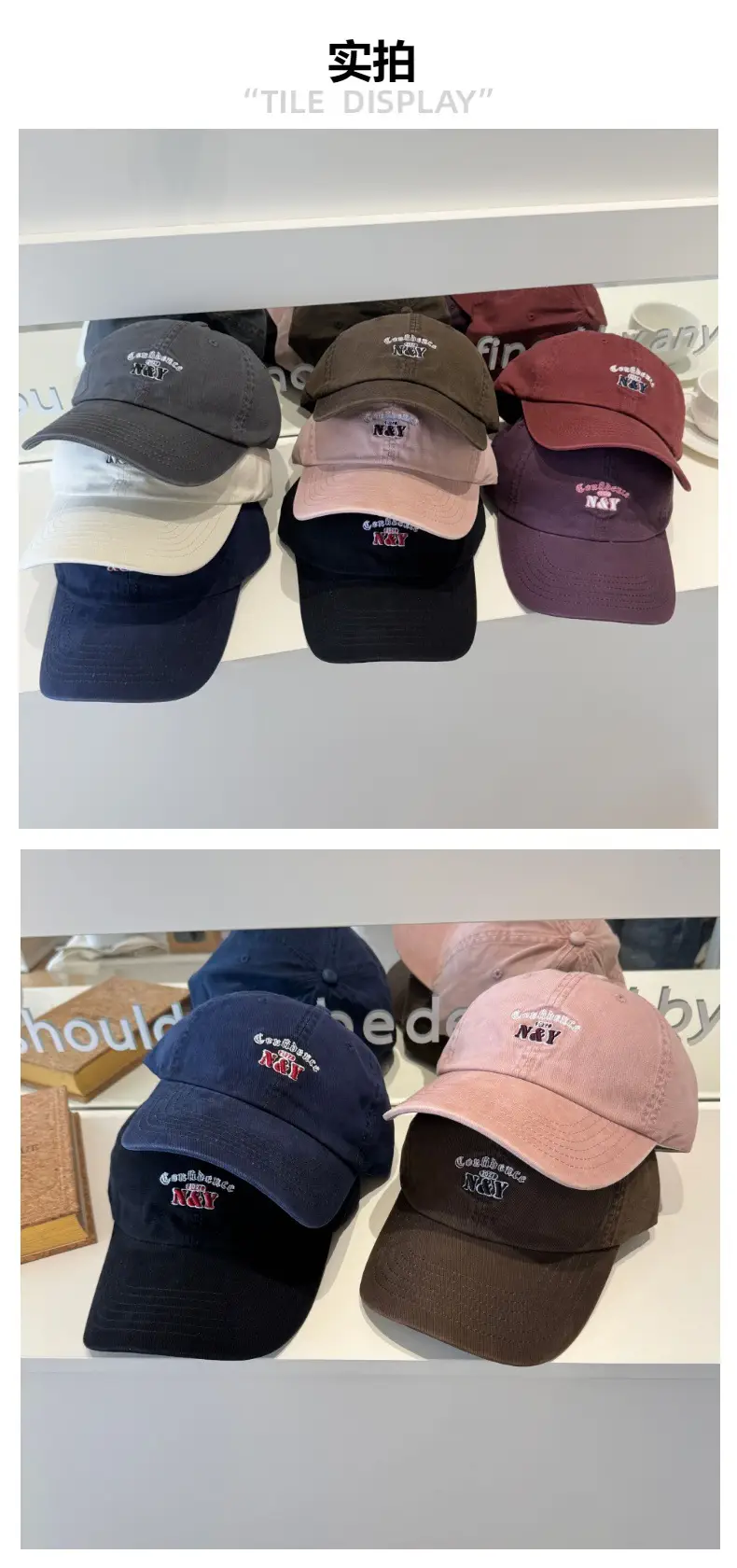 Korean Dongdaemun Letter Embroidered Blue Baseball Cap for Women — feature 2