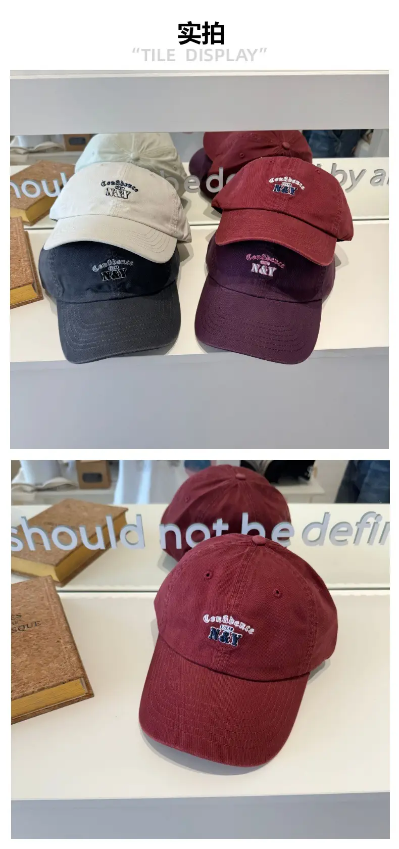Korean Dongdaemun Letter Embroidered Blue Baseball Cap for Women — feature 3