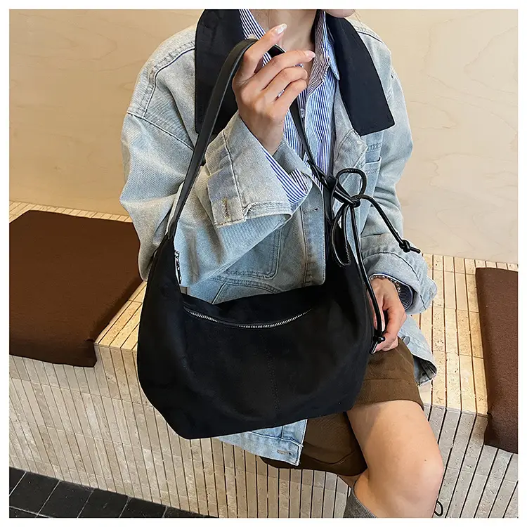 Retro Frosted Women's Large Shoulder Bag Brown — feature 20