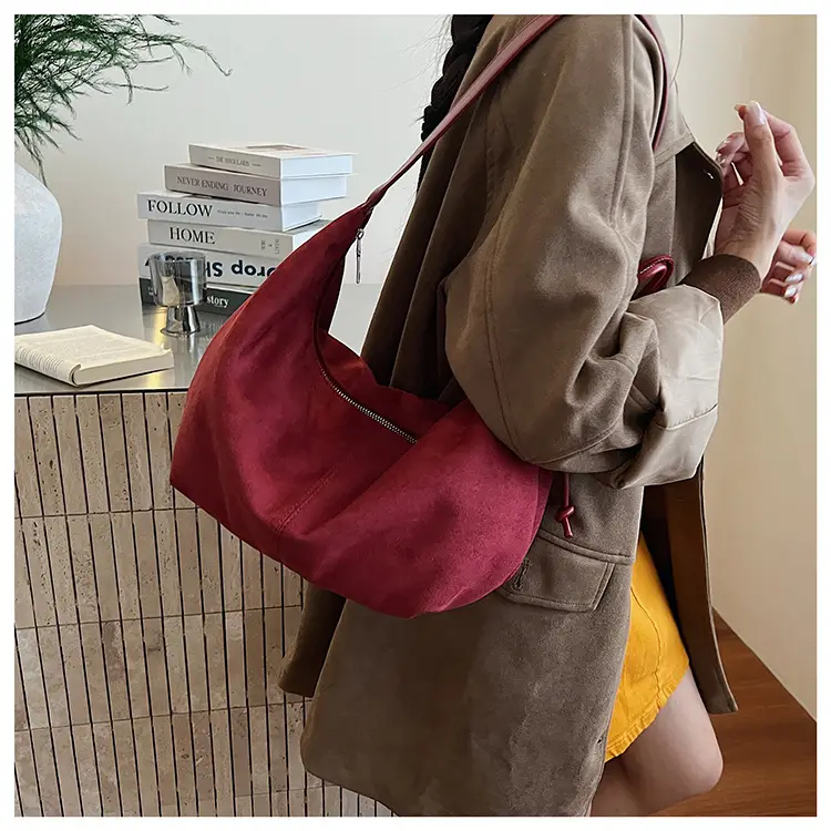 Retro Frosted Women's Large Shoulder Bag Brown — feature 23