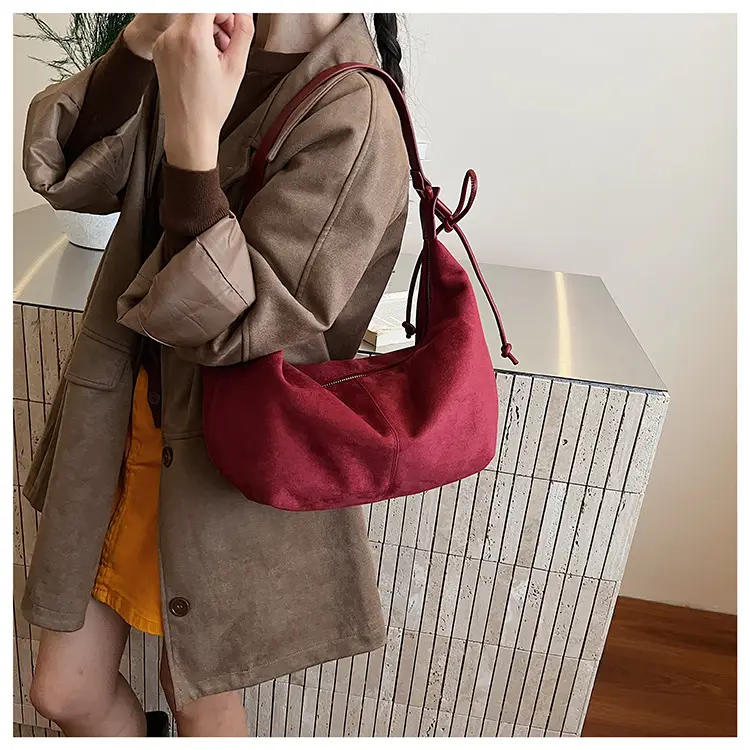 Retro Frosted Women's Large Shoulder Bag Brown — feature 24