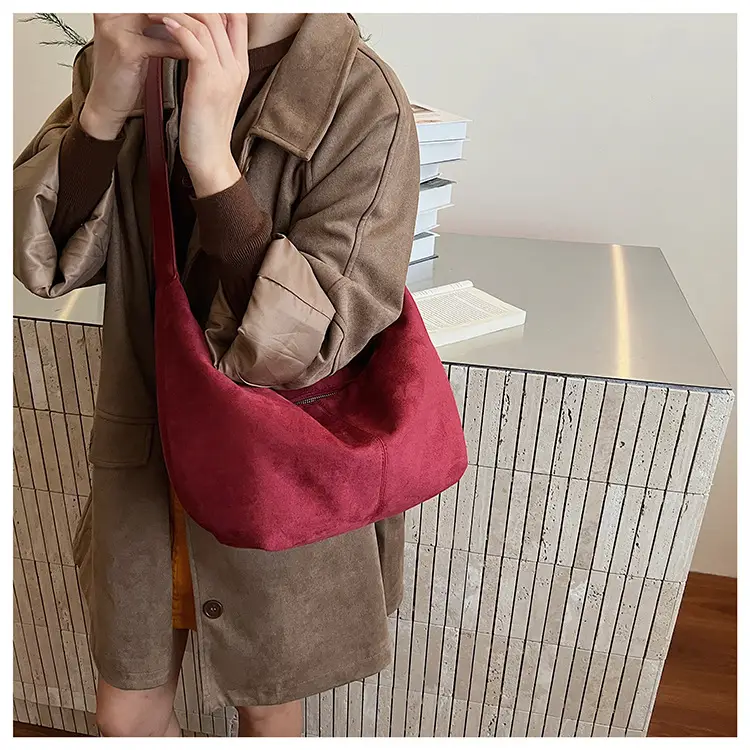 Retro Frosted Women's Large Shoulder Bag Brown — feature 25