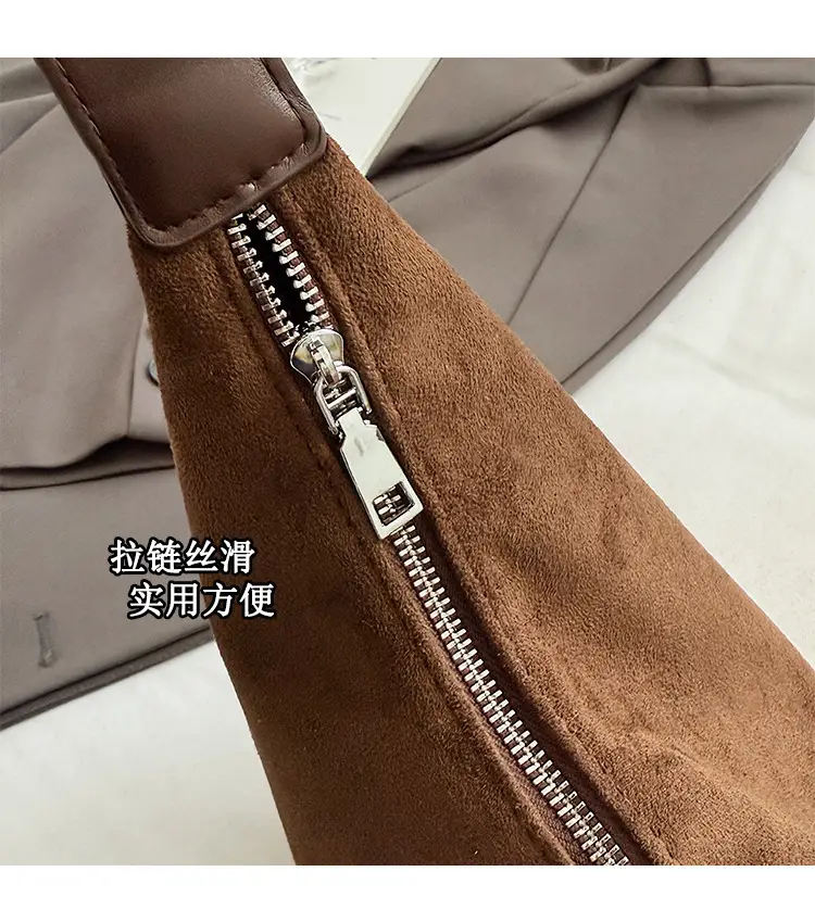 Retro Frosted Women's Large Shoulder Bag Brown — feature 5