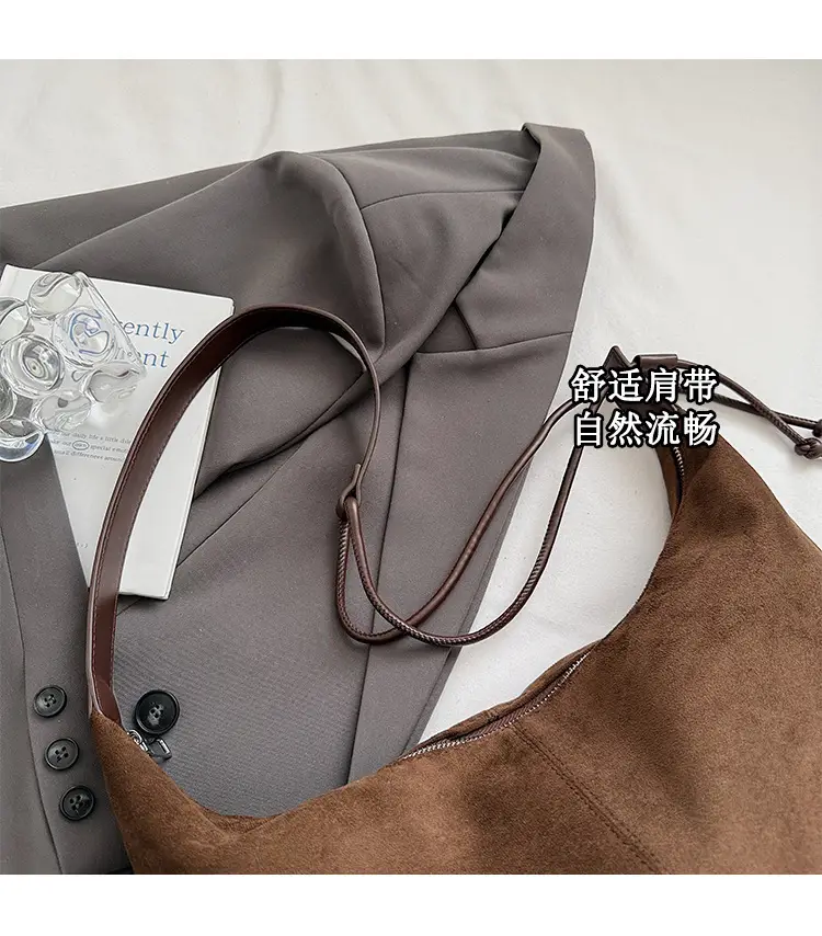 Retro Frosted Women's Large Shoulder Bag Brown — feature 6
