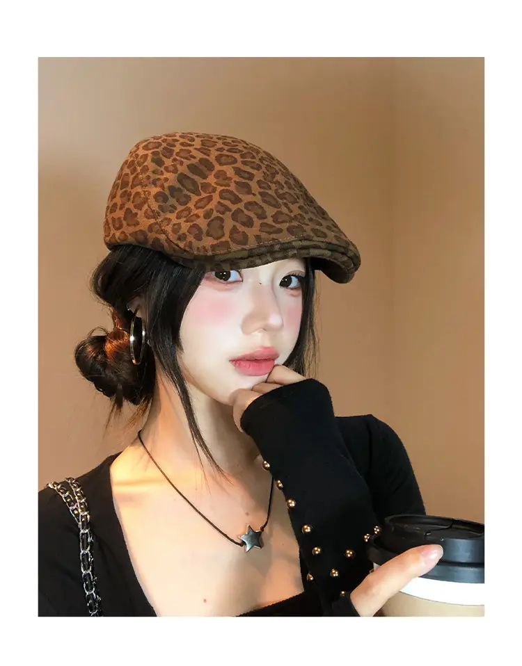 Leopard Print Forward Cap for Women Spring Autumn — feature 5