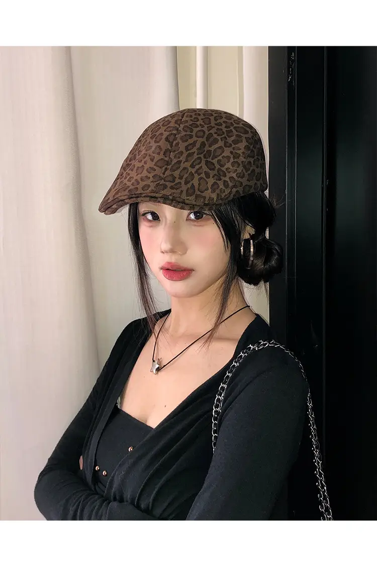 Leopard Print Forward Cap for Women Spring Autumn — feature 6