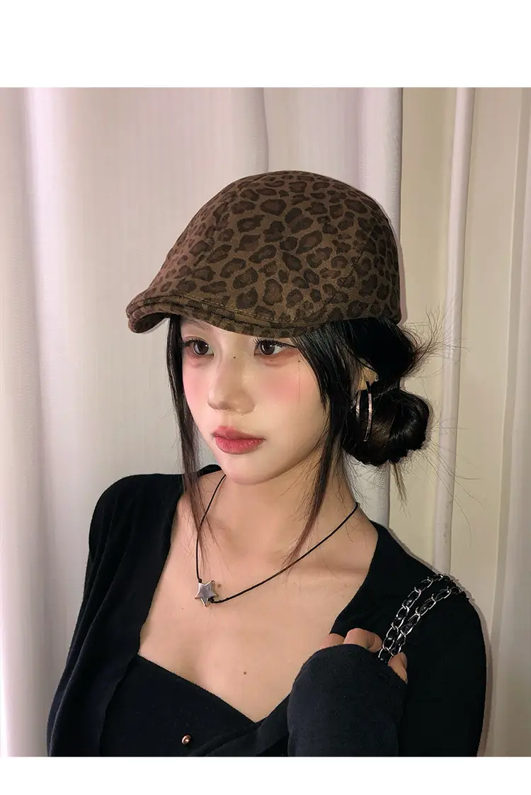 Leopard Print Forward Cap for Women Spring Autumn — feature 8