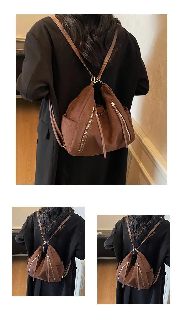 Women Retro Suede Shoulder Tote Bag Brown 2025 — feature 13