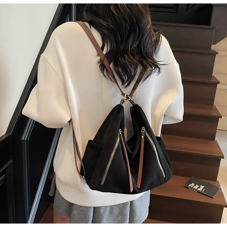 Women Retro Suede Shoulder Tote Bag Brown 2025 — feature 22