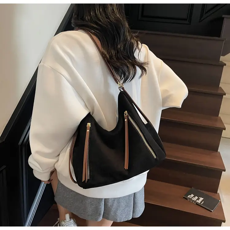 Women Retro Suede Shoulder Tote Bag Brown 2025 — feature 23
