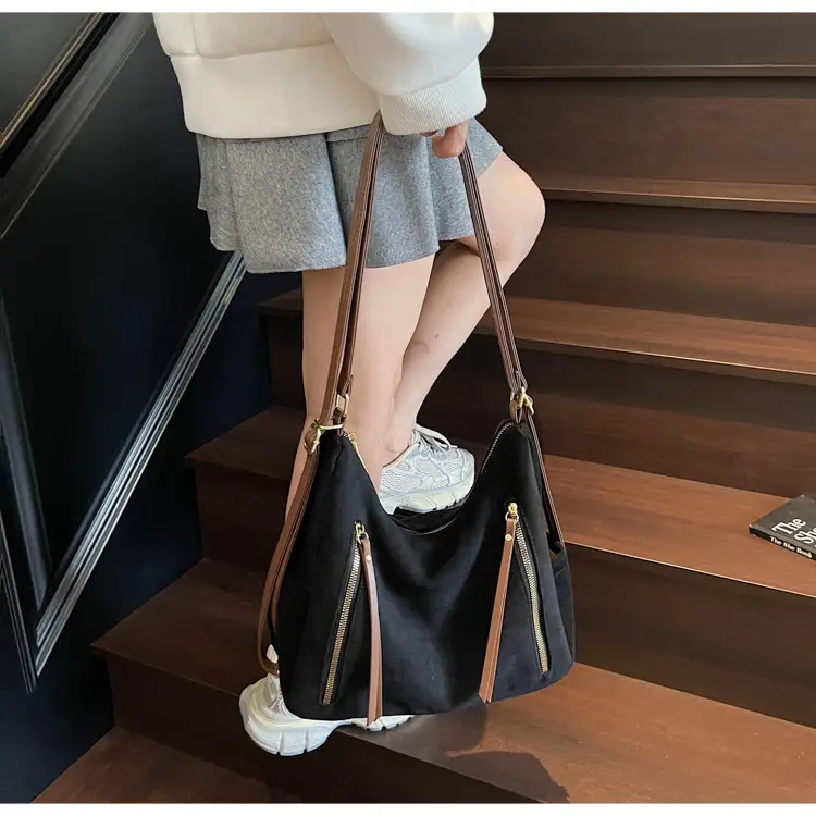 Women Retro Suede Shoulder Tote Bag Brown 2025 — feature 26